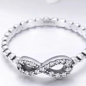 Dainty Infinity & Heart 925 Sterling Silver Ring